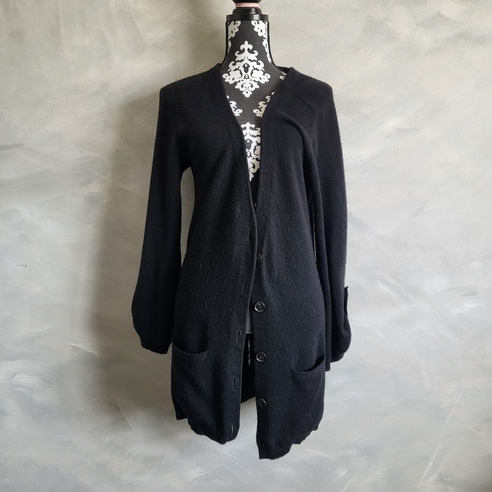Theory Black Midi Amaya Cashmere Cardigan Size L